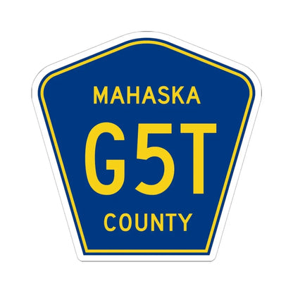 Mahaska County Route G5T IA (Iowa) (Road Sign) STICKER Vinyl Kiss-Cut Decal 6 Inch White - The Sticker Space
