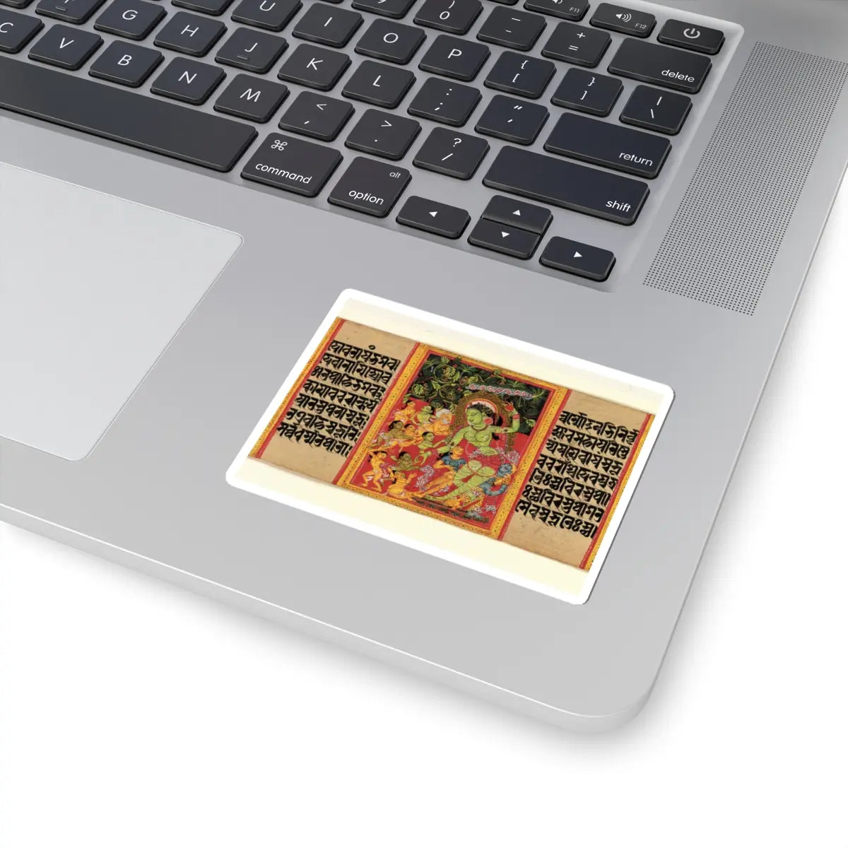 Mahavihara Master - Green Tara Dispensing Boons to Ecstatic Devotees- Folio from a Manuscript of the - early 12th century v1 - STICKER Vinyl Kiss-Cut Decal