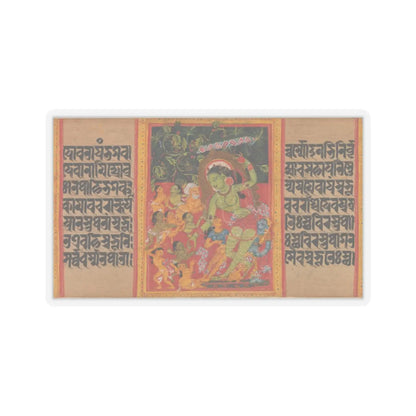Mahavihara Master - Green Tara Dispensing Boons to Ecstatic Devotees- Folio from a Manuscript of the - early 12th century v2 - STICKER Vinyl Kiss-Cut Decal