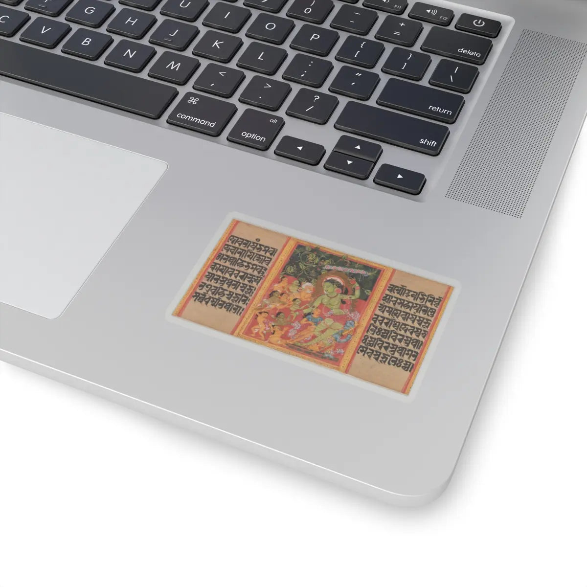 Mahavihara Master - Green Tara Dispensing Boons to Ecstatic Devotees- Folio from a Manuscript of the - early 12th century v2 - STICKER Vinyl Kiss-Cut Decal