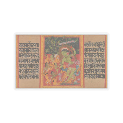 Mahavihara Master - Green Tara Dispensing Boons to Ecstatic Devotees- Folio from a Manuscript of the - early 12th century v2 - STICKER Vinyl Kiss-Cut Decal