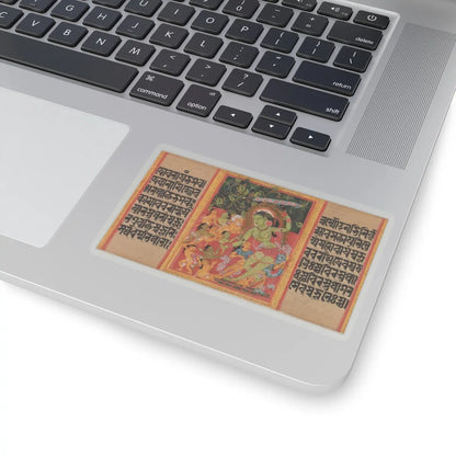 Mahavihara Master - Green Tara Dispensing Boons to Ecstatic Devotees- Folio from a Manuscript of the - early 12th century v2 - STICKER Vinyl Kiss-Cut Decal