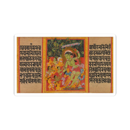 Mahavihara Master - Green Tara Dispensing Boons to Ecstatic Devotees- Folio from a Manuscript of the - early 12th century v2 - STICKER Vinyl Kiss-Cut Decal