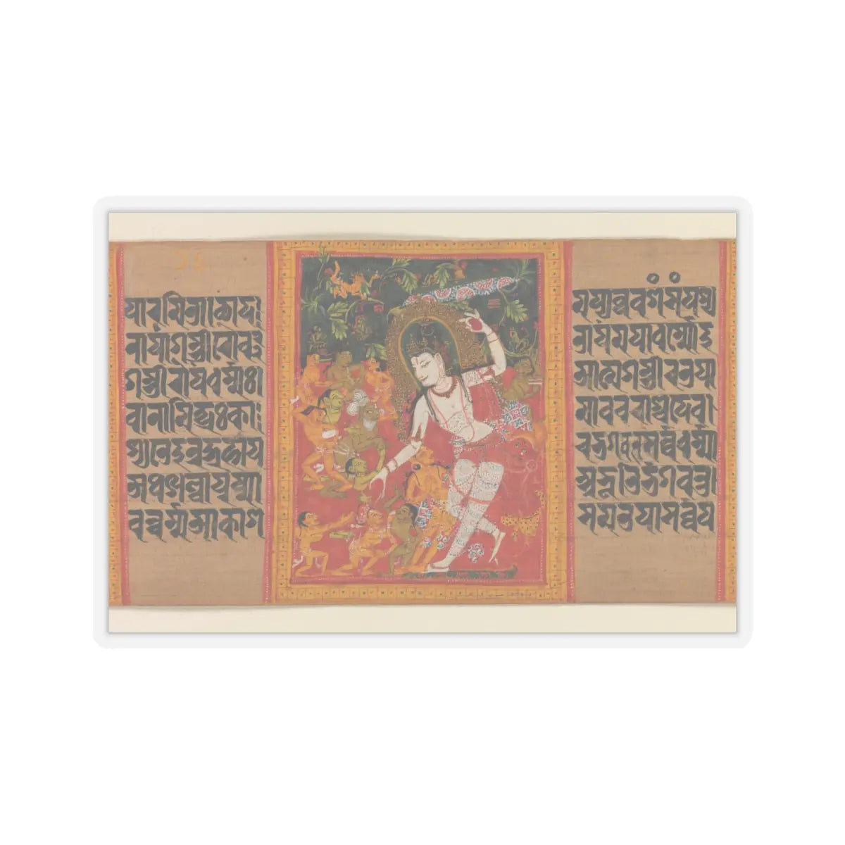 Mahavihara Master - The Bodhisattva Avalokiteshvara Dispensing Boons- Folio from an Ashtasahasrika - early 12th century v1 - STICKER Vinyl Kiss-Cut Decal
