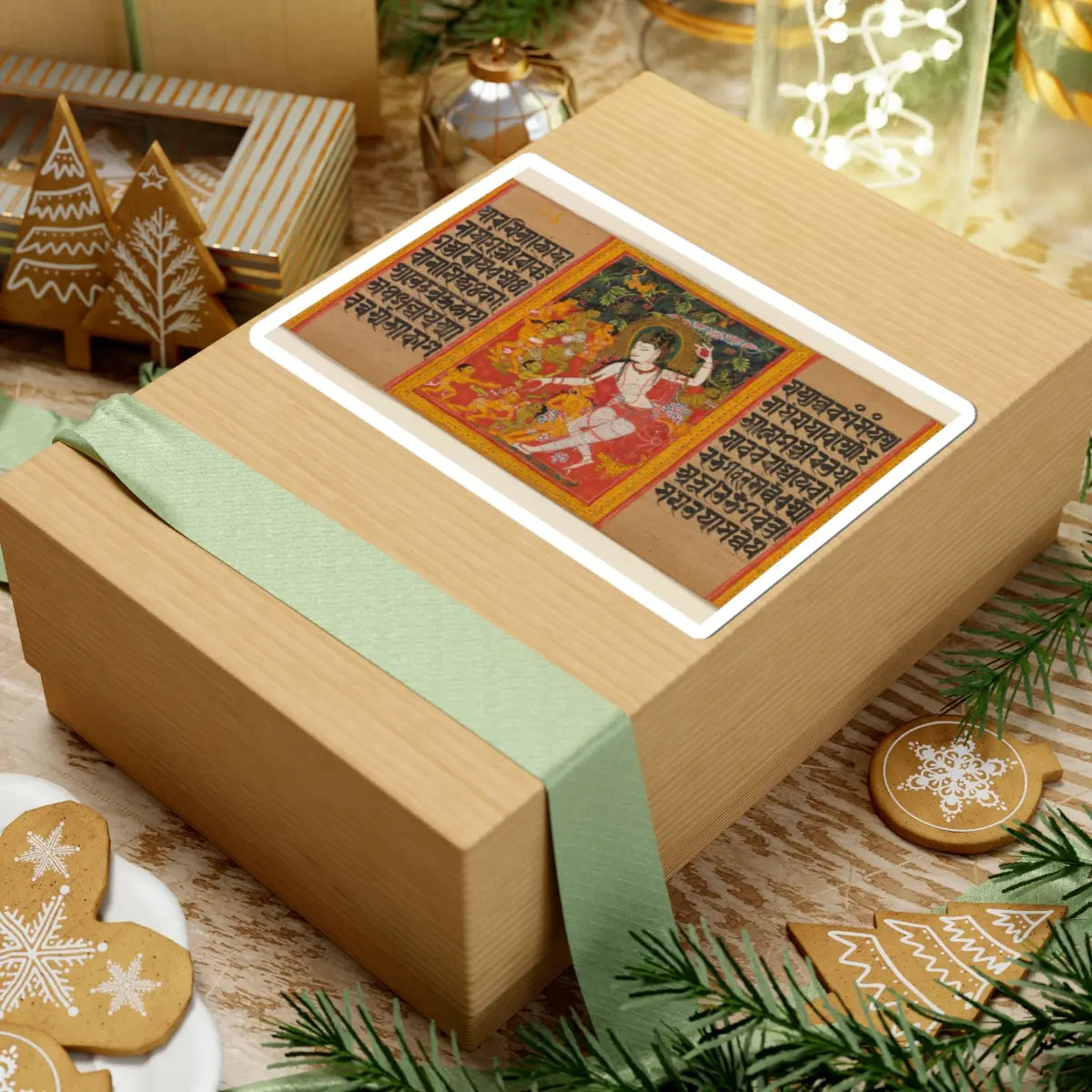Mahavihara Master - The Bodhisattva Avalokiteshvara Dispensing Boons- Folio from an Ashtasahasrika - early 12th century v1 - STICKER Vinyl Kiss-Cut Decal