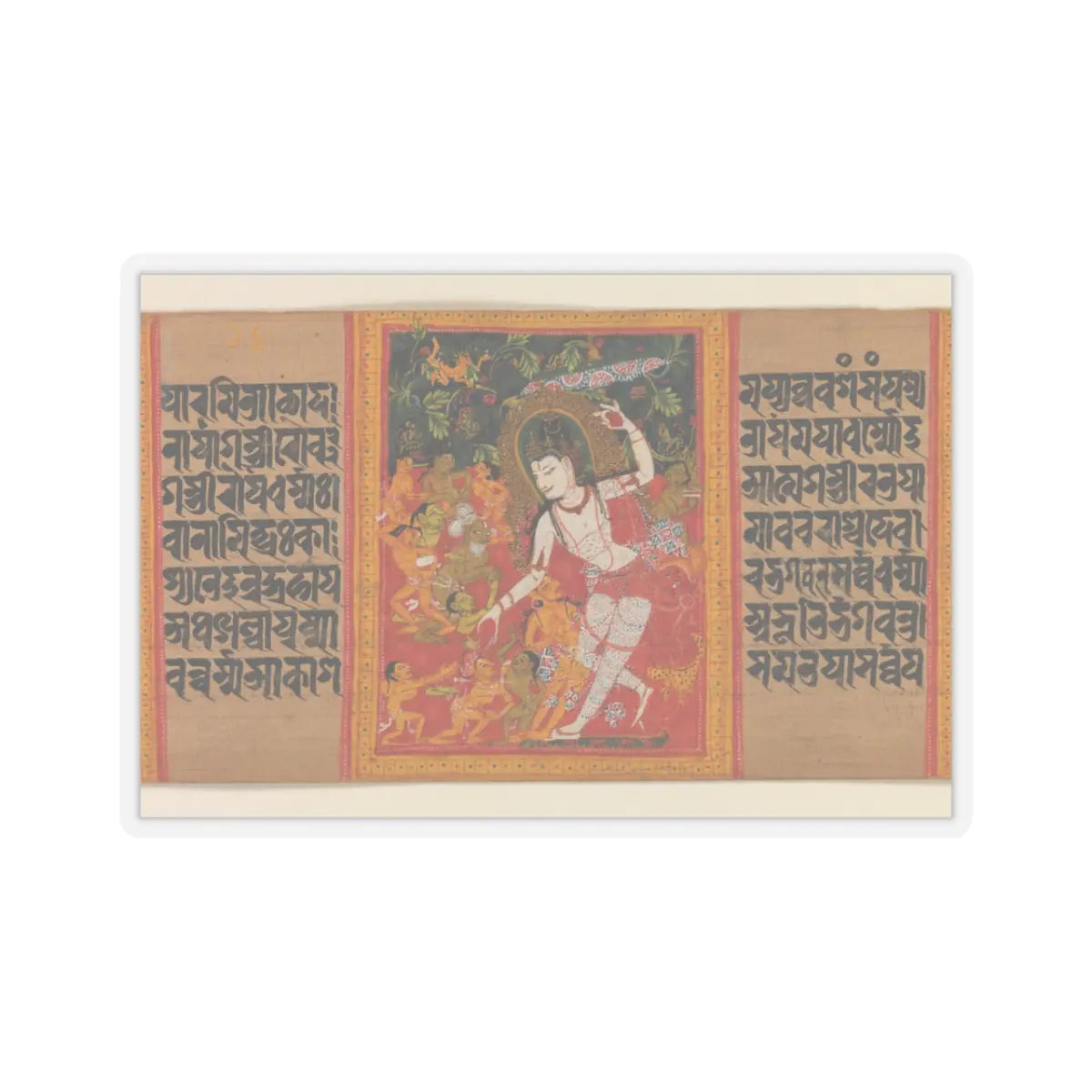 Mahavihara Master - The Bodhisattva Avalokiteshvara Dispensing Boons- Folio from an Ashtasahasrika - early 12th century v1 - STICKER Vinyl Kiss-Cut Decal