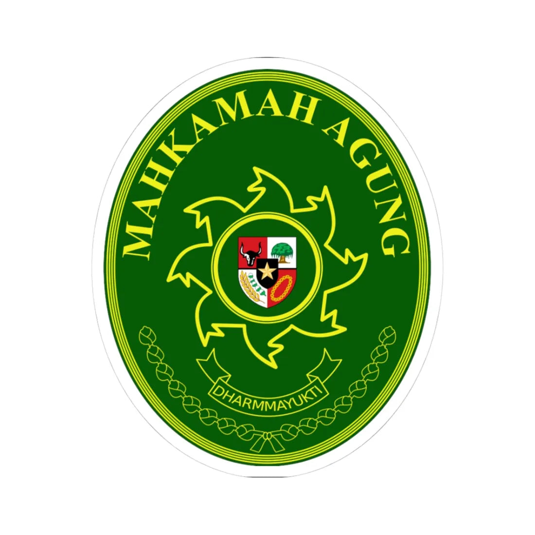 Mahkamah Agung insignia (Indonesia) (Coat of Arms) STICKER Vinyl Kiss-Cut Decal 3 Inch White - The Sticker Space