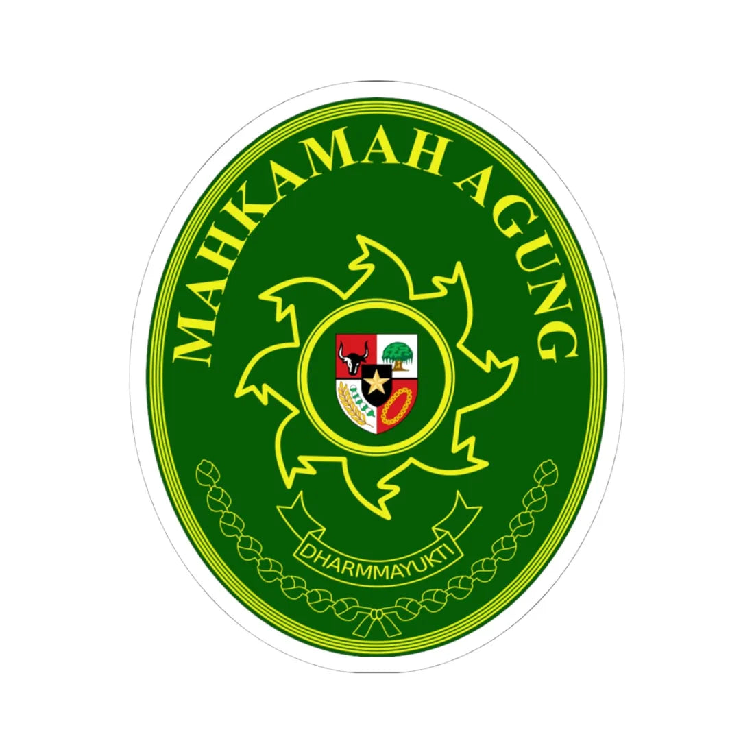 Mahkamah Agung insignia (Indonesia) (Coat of Arms) STICKER Vinyl Kiss-Cut Decal 4 Inch White - The Sticker Space
