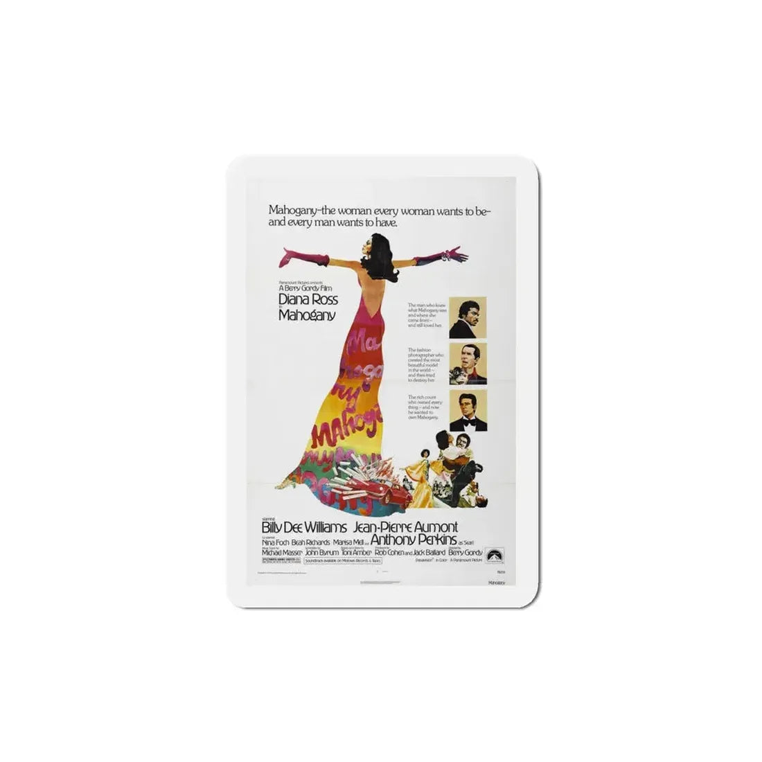 Mahogany 1975 Movie Poster Refrigerator Magnet 5 Inch - The Sticker Space