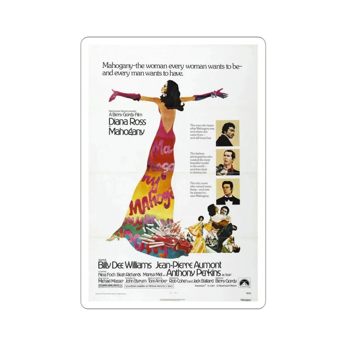 Mahogany 1975 Movie Poster STICKER Vinyl Die-Cut Decal - The Sticker Space