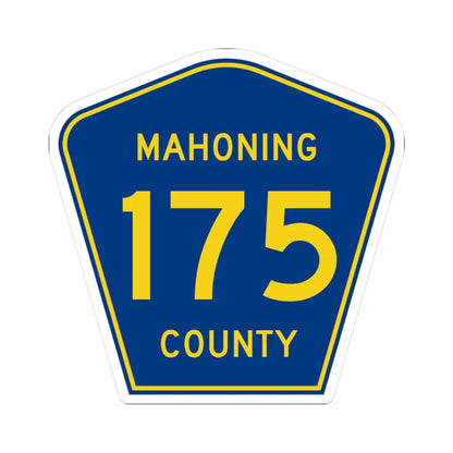 Mahoning County 175 (Ohio) (Road Sign) STICKER Vinyl Kiss-Cut Decal 3 Inch White - The Sticker Space