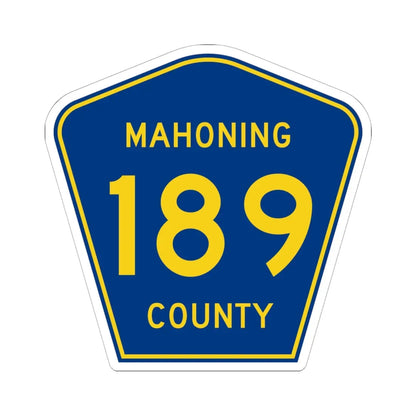 Mahoning County 189 (Ohio) (Road Sign) STICKER Vinyl Kiss-Cut Decal 6 Inch White - The Sticker Space