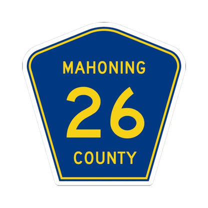 Mahoning County 26 (Ohio) (Road Sign) STICKER Vinyl Kiss-Cut Decal 3 Inch White - The Sticker Space