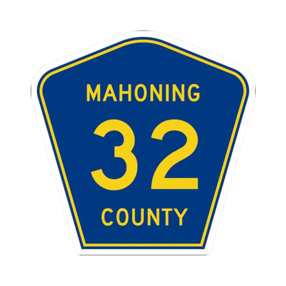 Mahoning County 32 (Ohio) (Road Sign) STICKER Vinyl Kiss-Cut Decal 2 Inch White - The Sticker Space