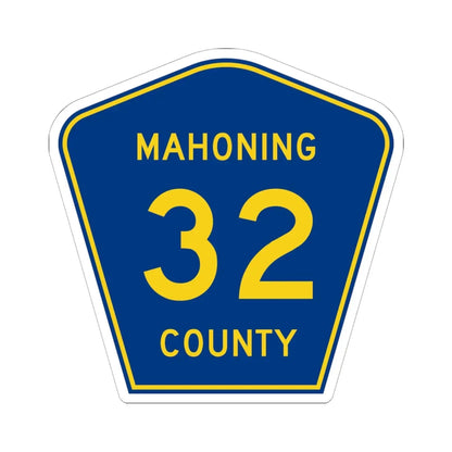 Mahoning County 32 (Ohio) (Road Sign) STICKER Vinyl Kiss-Cut Decal 6 Inch White - The Sticker Space