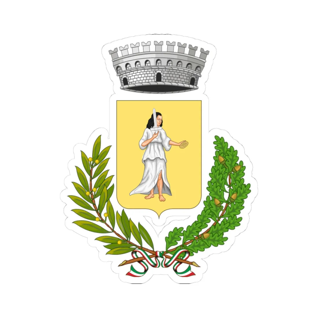 Maida-Stemma (Italy) (Coat of Arms) STICKER Vinyl Kiss-Cut Decal 3 Inch White - The Sticker Space