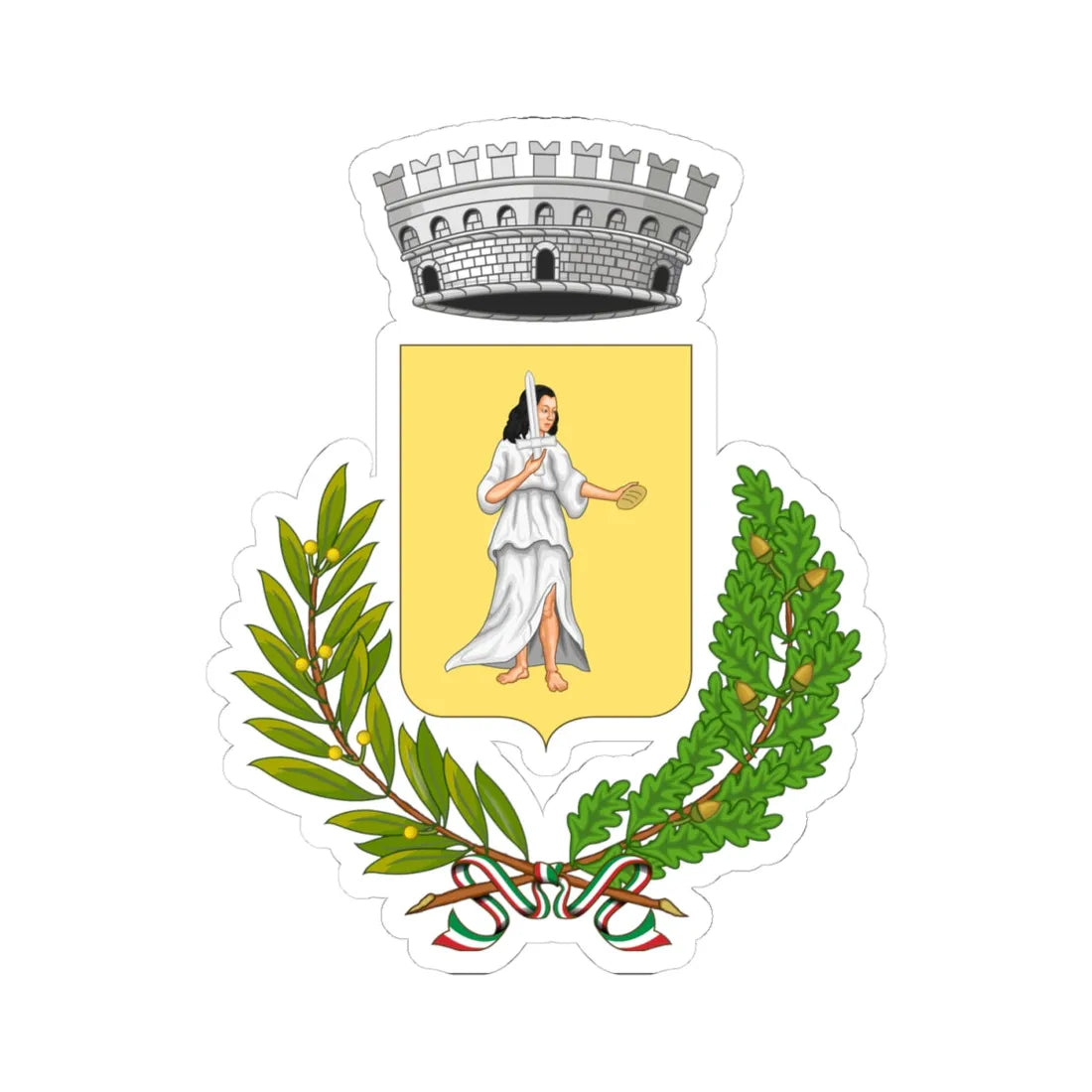 Maida-Stemma (Italy) (Coat of Arms) STICKER Vinyl Kiss-Cut Decal 4 Inch White - The Sticker Space