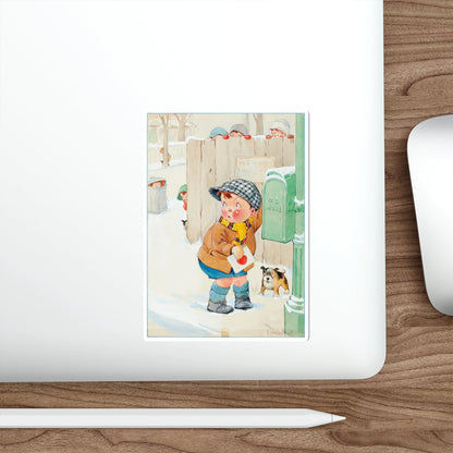 Mailing the Valentine (Magazine Illustration) STICKER Vinyl Die-Cut Decal-The Sticker Space