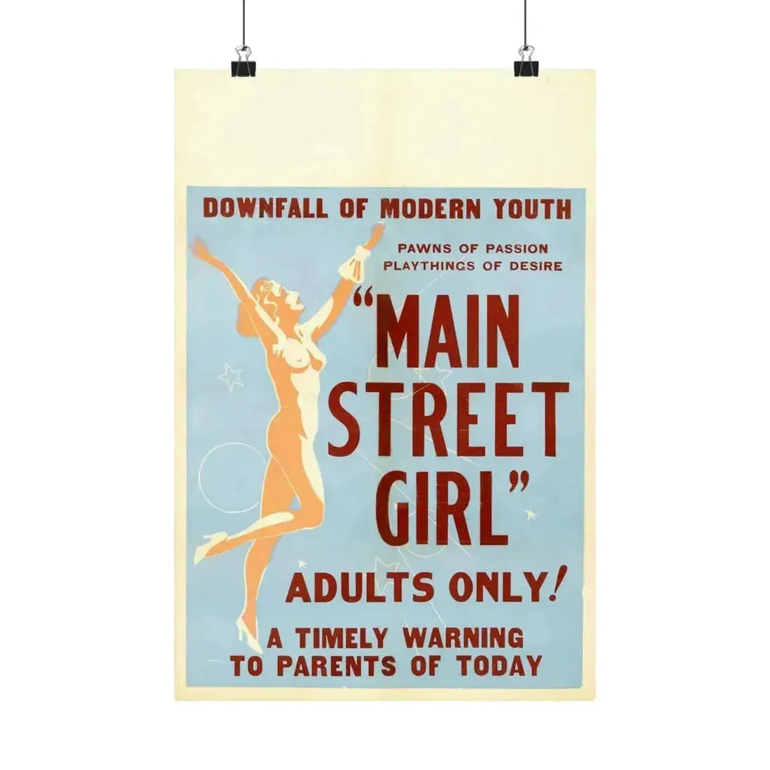 MAIN STREET GIRL - Paper Movie Poster 12″ x 18″ Matte - The Sticker Space