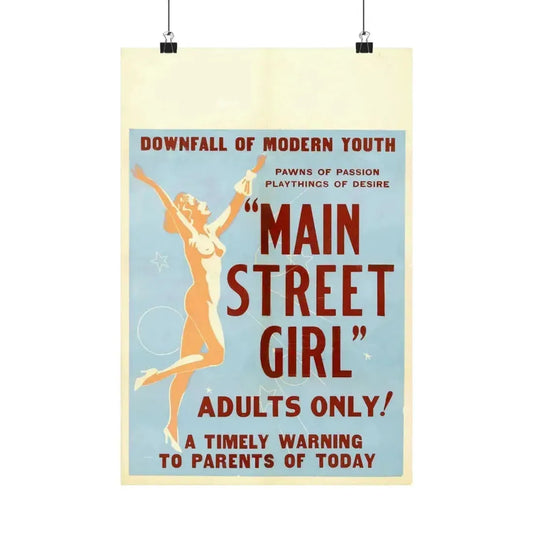 MAIN STREET GIRL - Paper Movie Poster 12″ x 18″ Matte - The Sticker Space