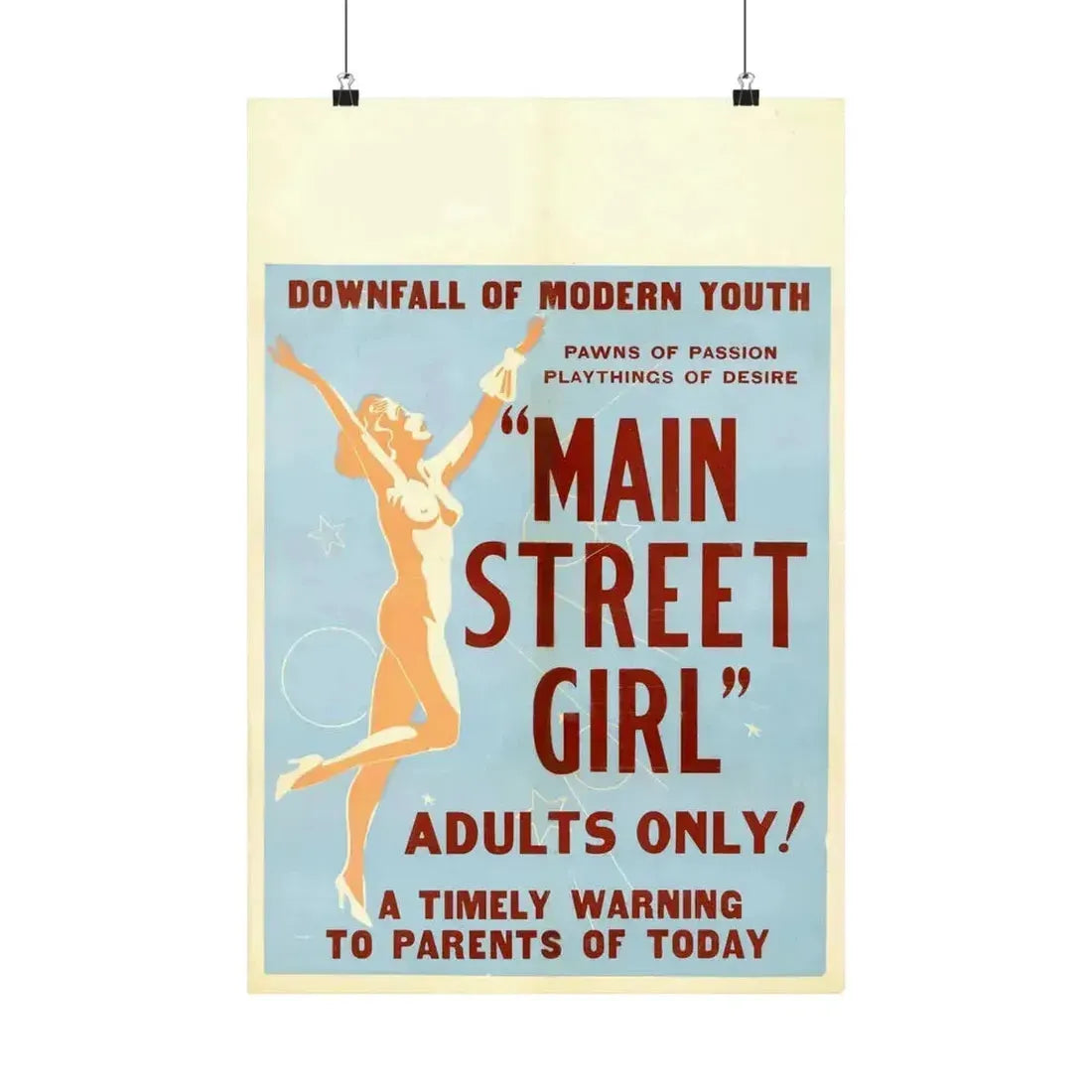 MAIN STREET GIRL - Paper Movie Poster 16″ x 24″ Matte - The Sticker Space