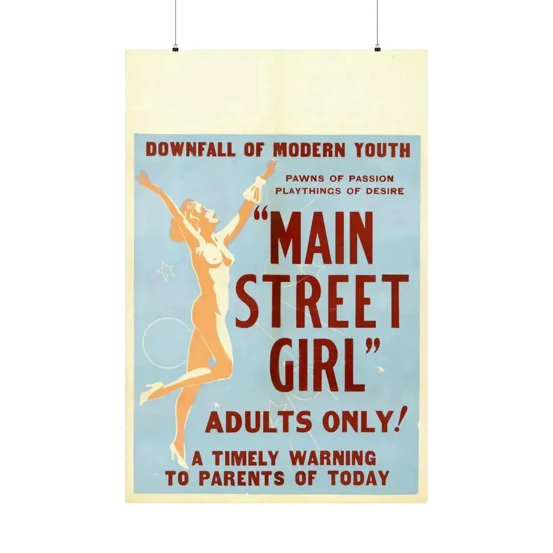 MAIN STREET GIRL - Paper Movie Poster 36" x 54" Matte - The Sticker Space