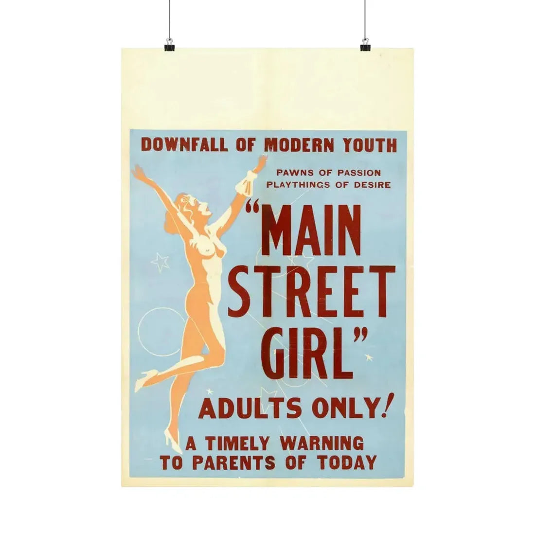 MAIN STREET GIRL - Paper Movie Poster - The Sticker Space