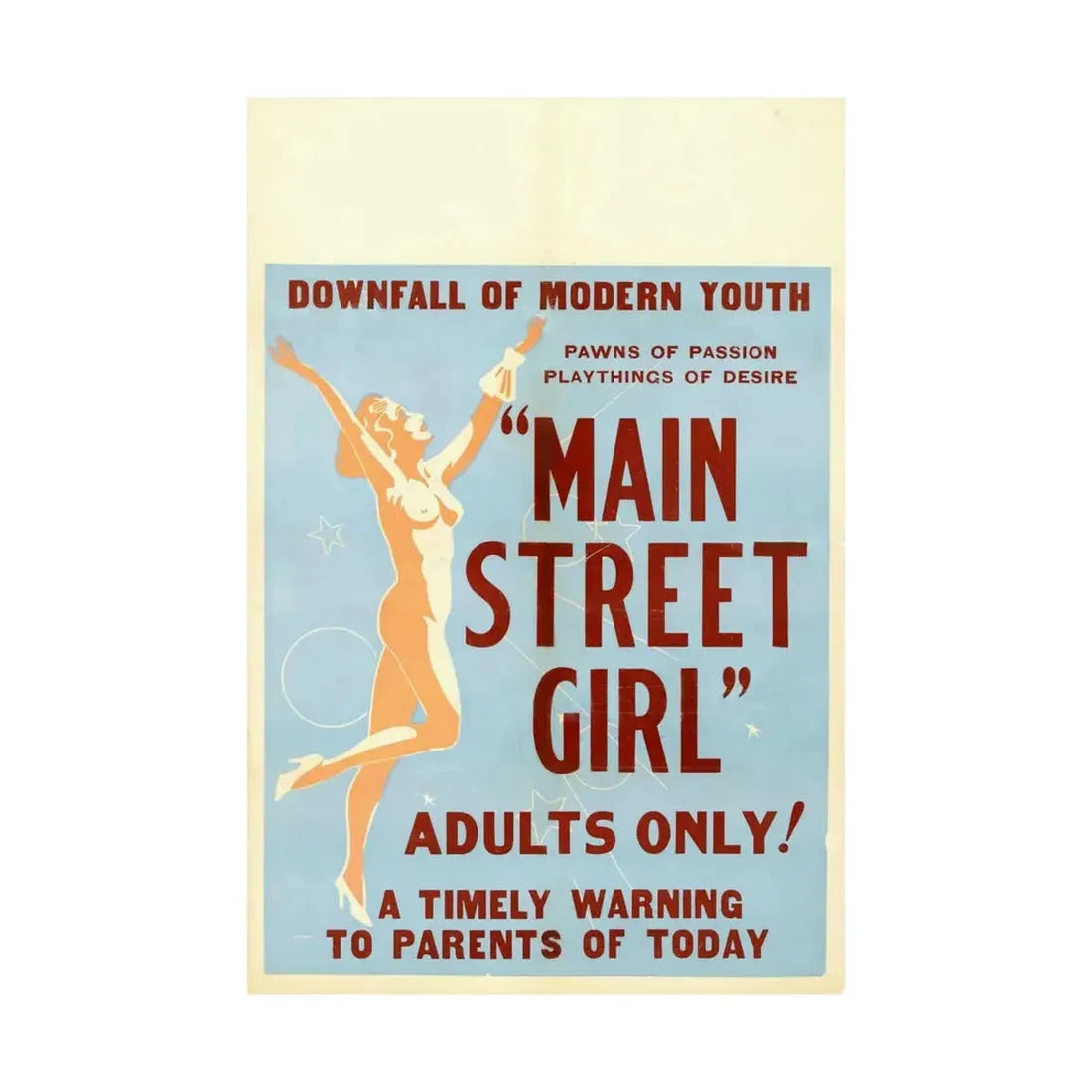 MAIN STREET GIRL - Paper Movie Poster - The Sticker Space
