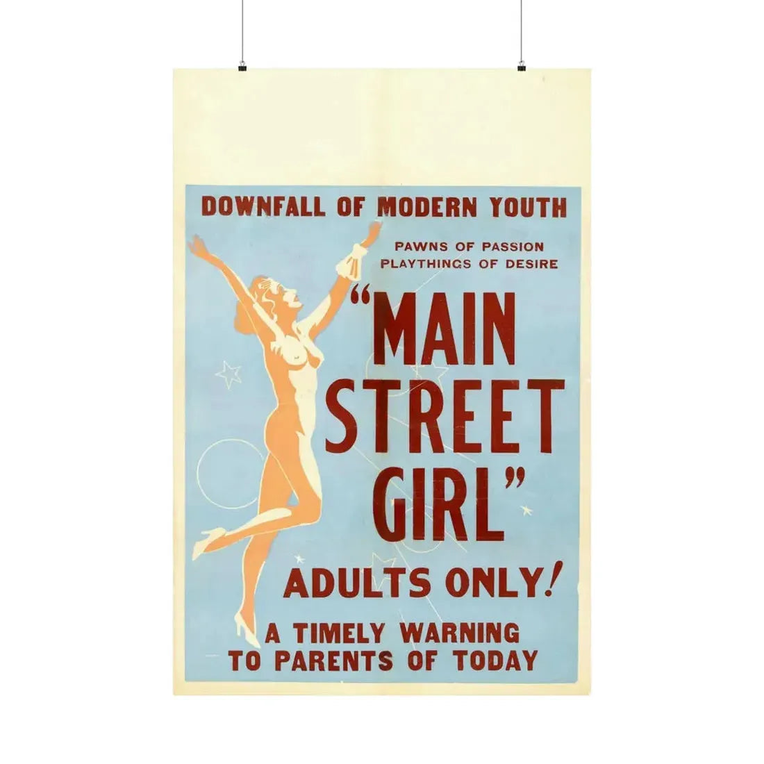 MAIN STREET GIRL - Paper Movie Poster - The Sticker Space
