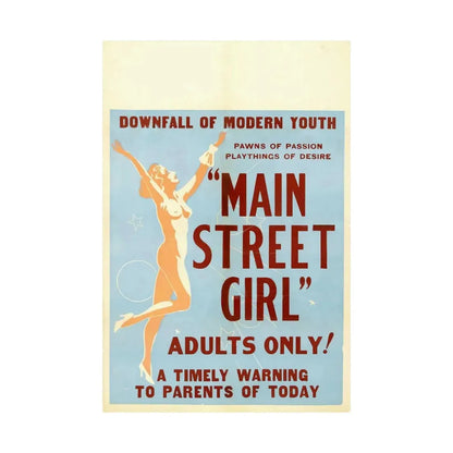 MAIN STREET GIRL - Paper Movie Poster - The Sticker Space