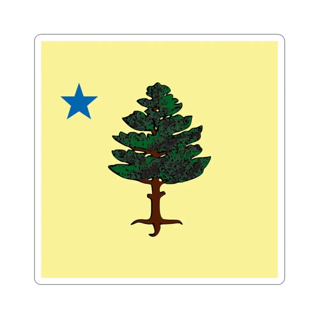 Maine 1901 Flag Emblem (United States) STICKER Vinyl Kiss-Cut Decal 6 Inch White - The Sticker Space