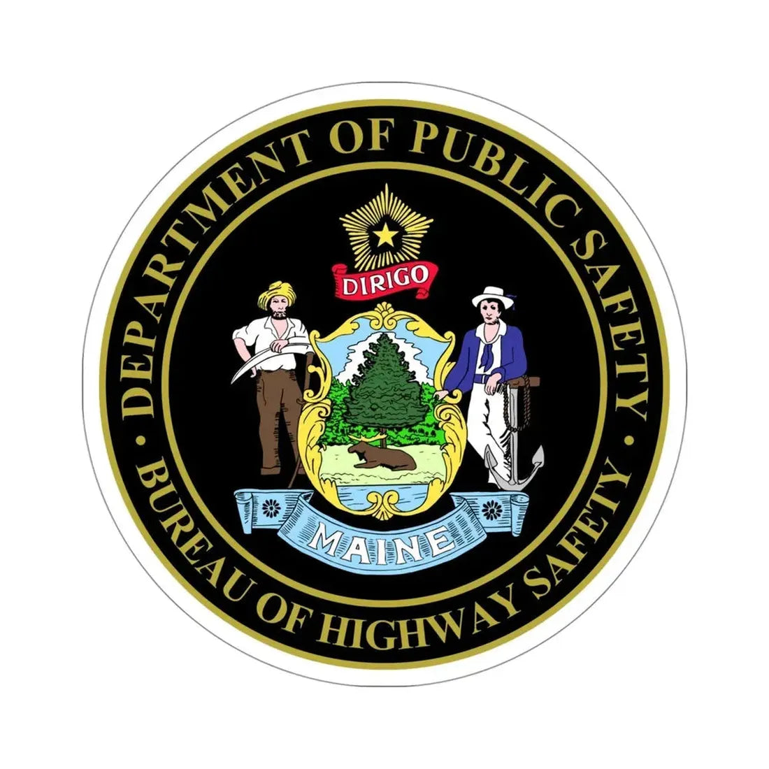 Maine Bureau of Highway Safety STICKER Vinyl Die-Cut Decal 4 Inch - The Sticker Space