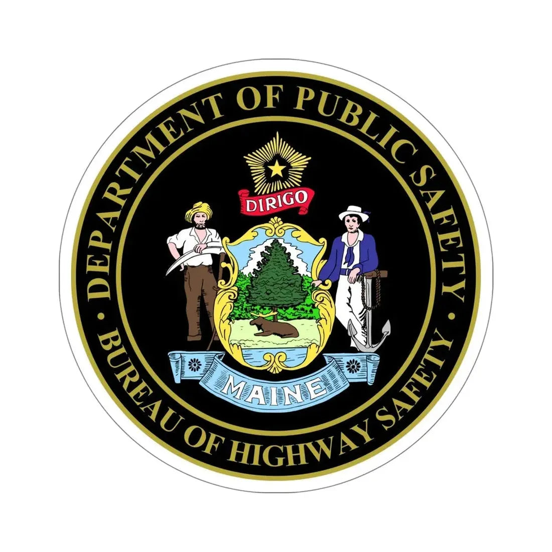 Maine Bureau of Highway Safety STICKER Vinyl Die-Cut Decal 5 Inch - The Sticker Space