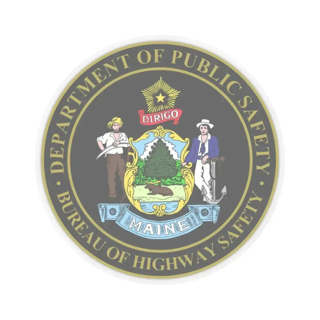 Maine Bureau of Highway Safety - STICKER Vinyl Kiss-Cut Decal 2 Inch Transparent - The Sticker Space