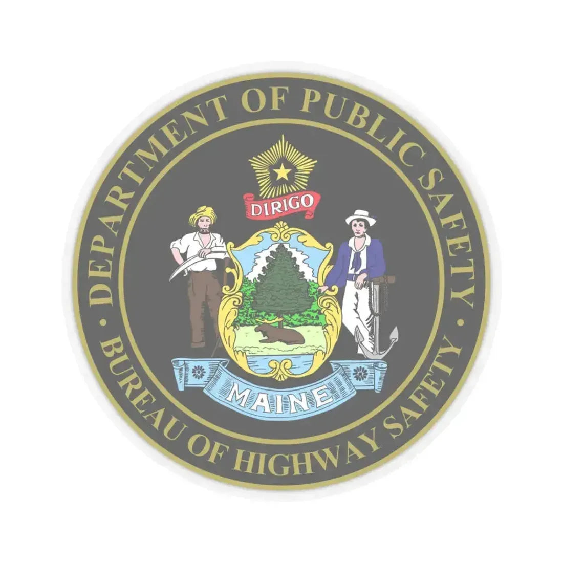 Maine Bureau of Highway Safety - STICKER Vinyl Kiss-Cut Decal 3 Inch Transparent - The Sticker Space