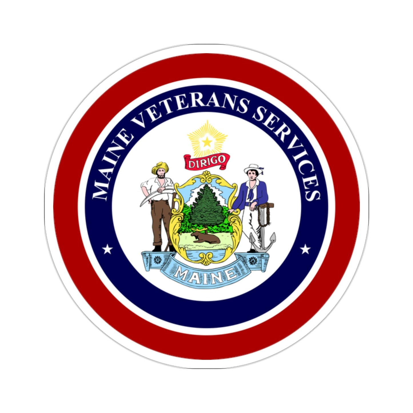 Maine Bureau of Veterans Services STICKER Vinyl Die-Cut Decal-2 Inch-The Sticker Space