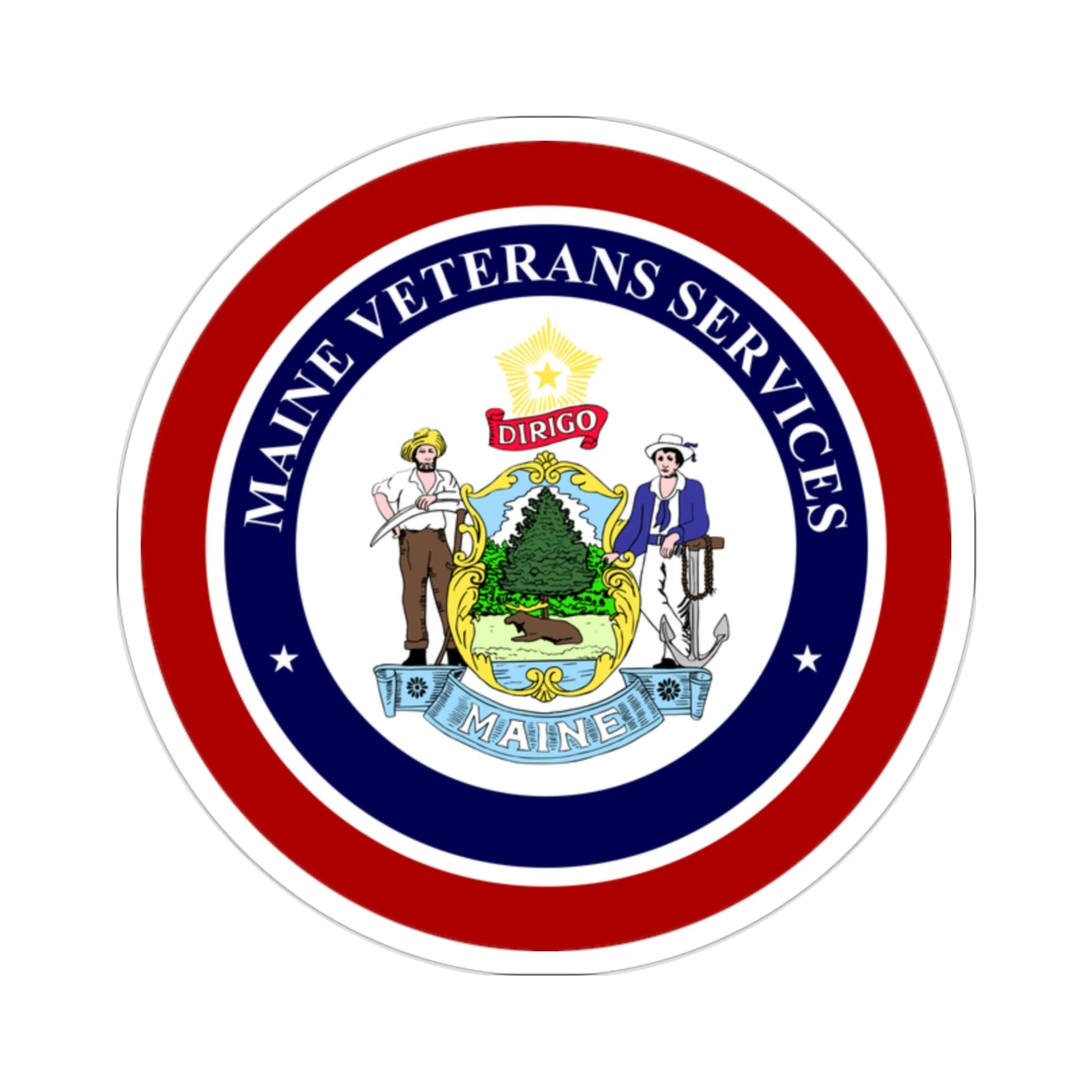 Maine Bureau of Veterans Services STICKER Vinyl Die-Cut Decal-2 Inch-The Sticker Space