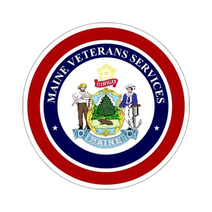 Maine Bureau of Veterans Services - STICKER Vinyl Kiss-Cut Decal 3 Inch White - The Sticker Space