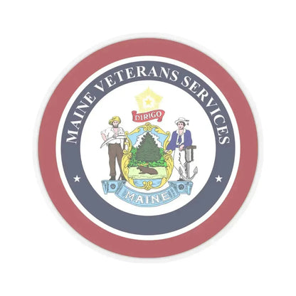 Maine Bureau of Veterans Services - STICKER Vinyl Kiss-Cut Decal 4 Inch Transparent - The Sticker Space