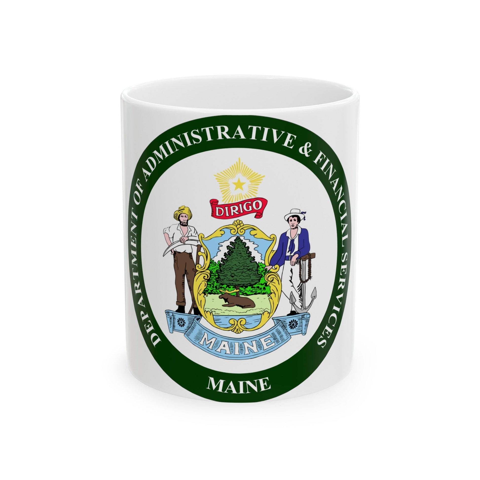 Maine Department of Administrative and Financial Services - White Coffee Mug-11oz-The Sticker Space