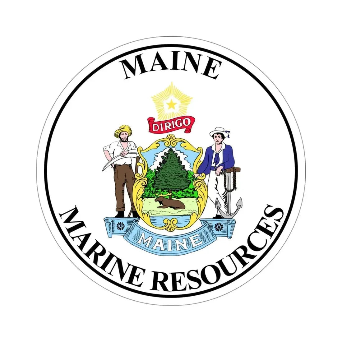 Maine Department of Marine Resources STICKER Vinyl Die-Cut Decal 4 Inch - The Sticker Space