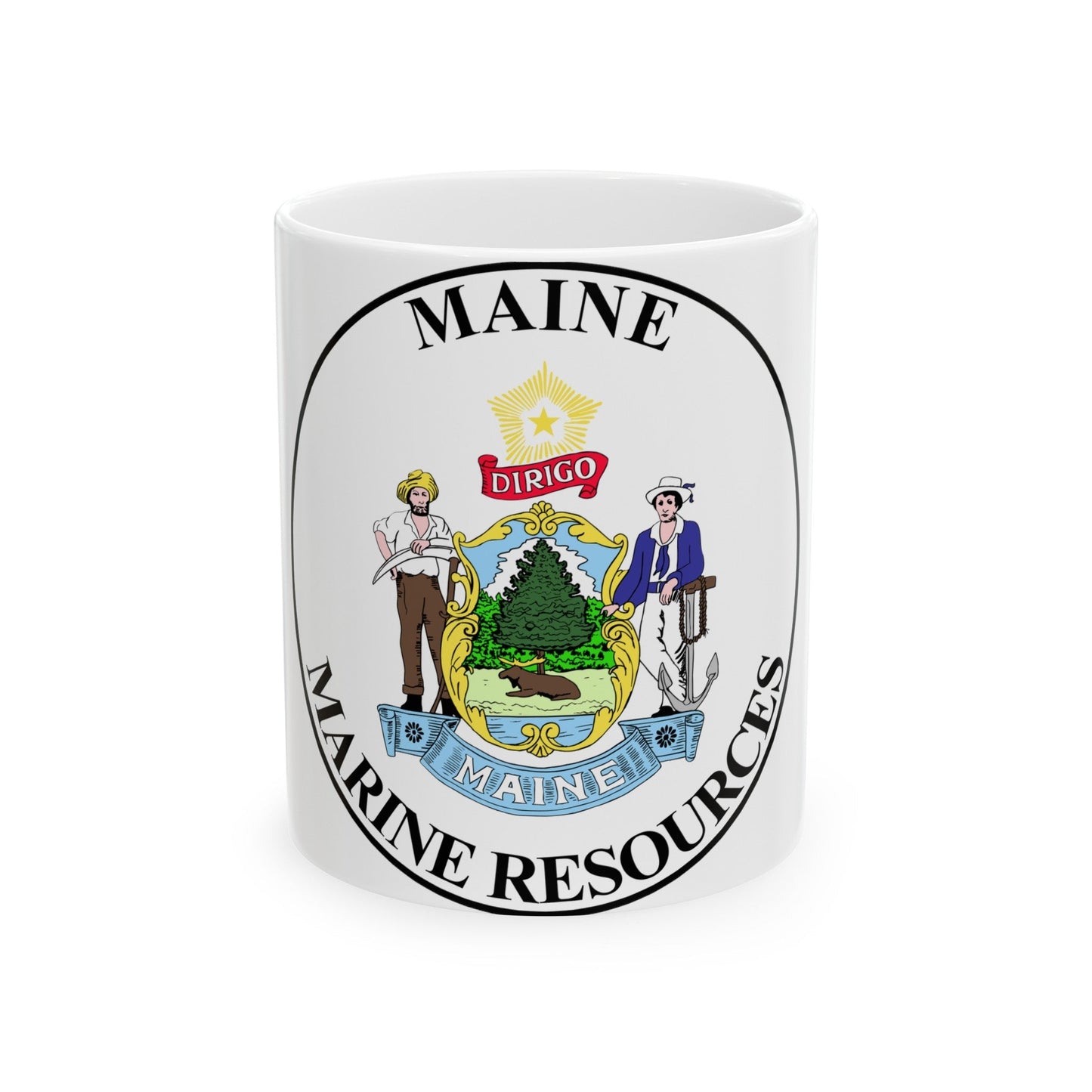 Maine Department of Marine Resources - White Coffee Mug-11oz-The Sticker Space