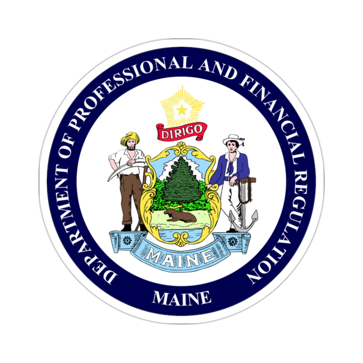 Maine Department of Professional and Financial Regulation STICKER Vinyl Die-Cut Decal-2 Inch-The Sticker Space