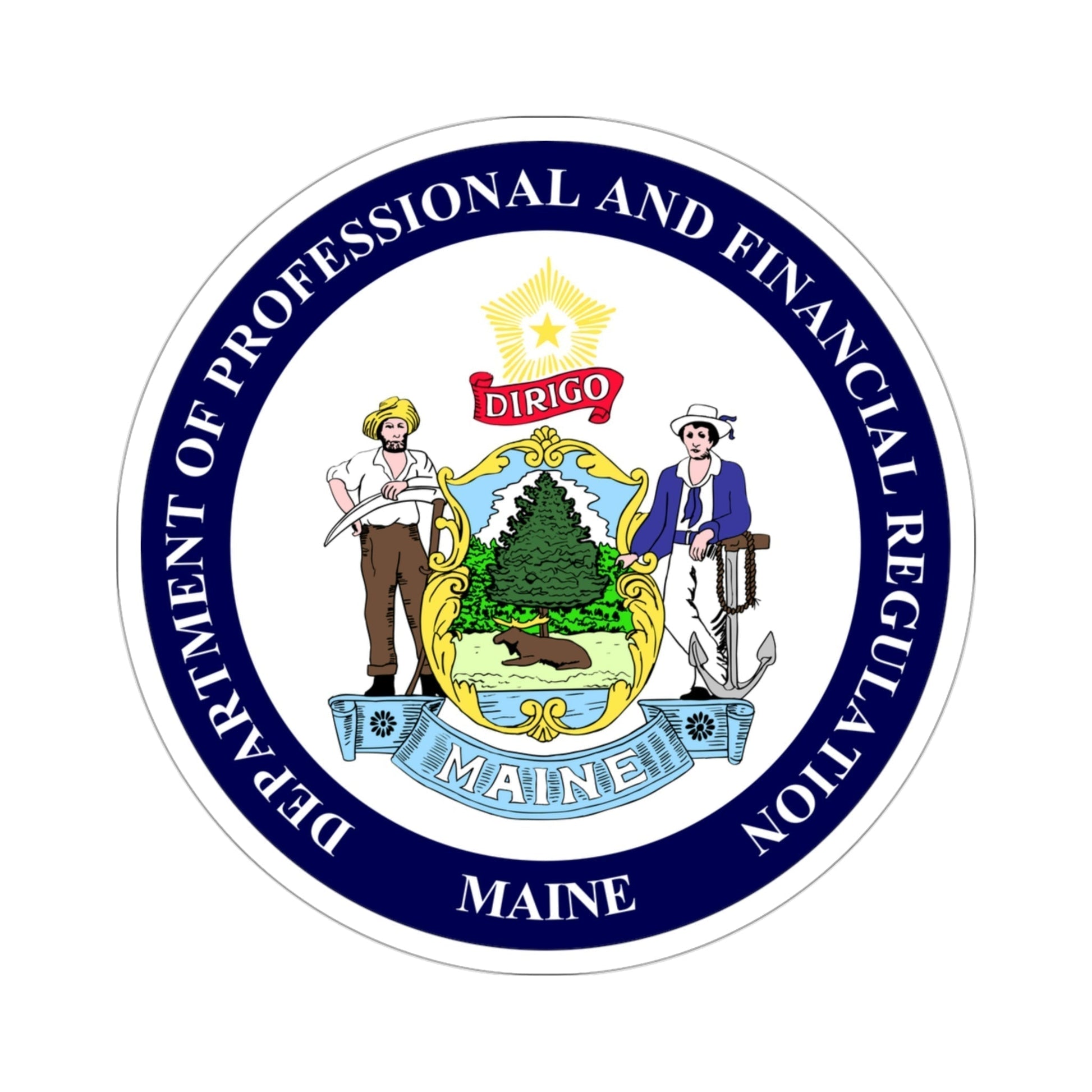 Maine Department of Professional and Financial Regulation STICKER Vinyl Die-Cut Decal-3 Inch-The Sticker Space