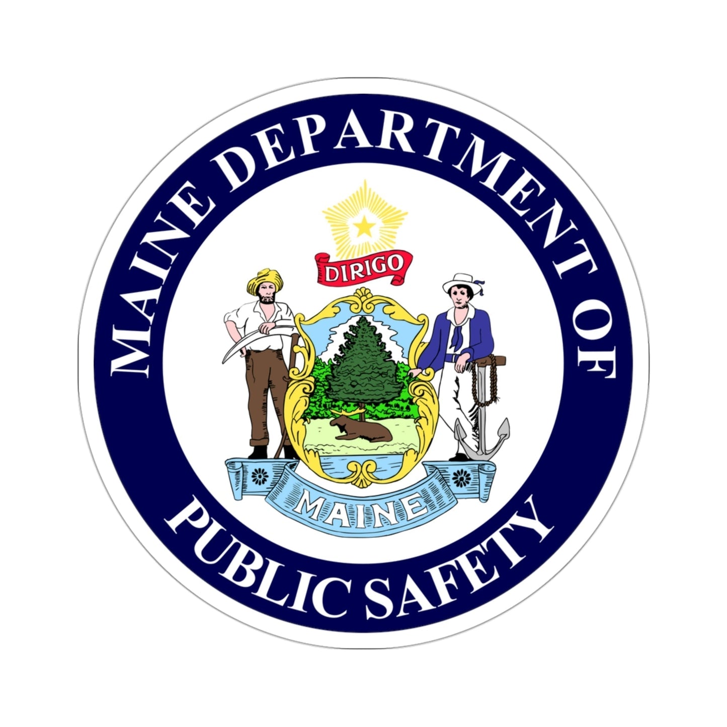 Maine Department of Public Safety STICKER Vinyl Die-Cut Decal-3 Inch-The Sticker Space