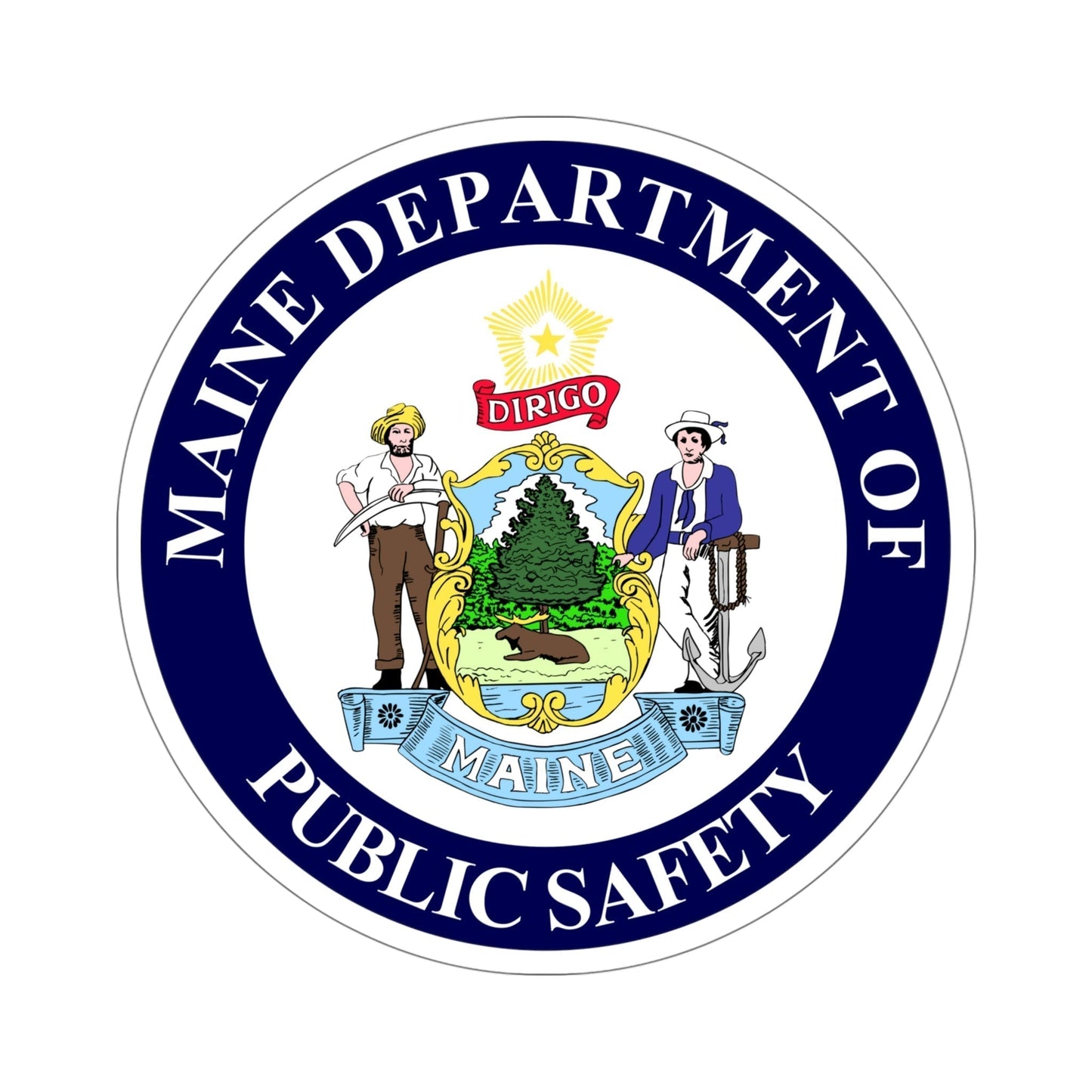 Maine Department of Public Safety STICKER Vinyl Die-Cut Decal-5 Inch-The Sticker Space