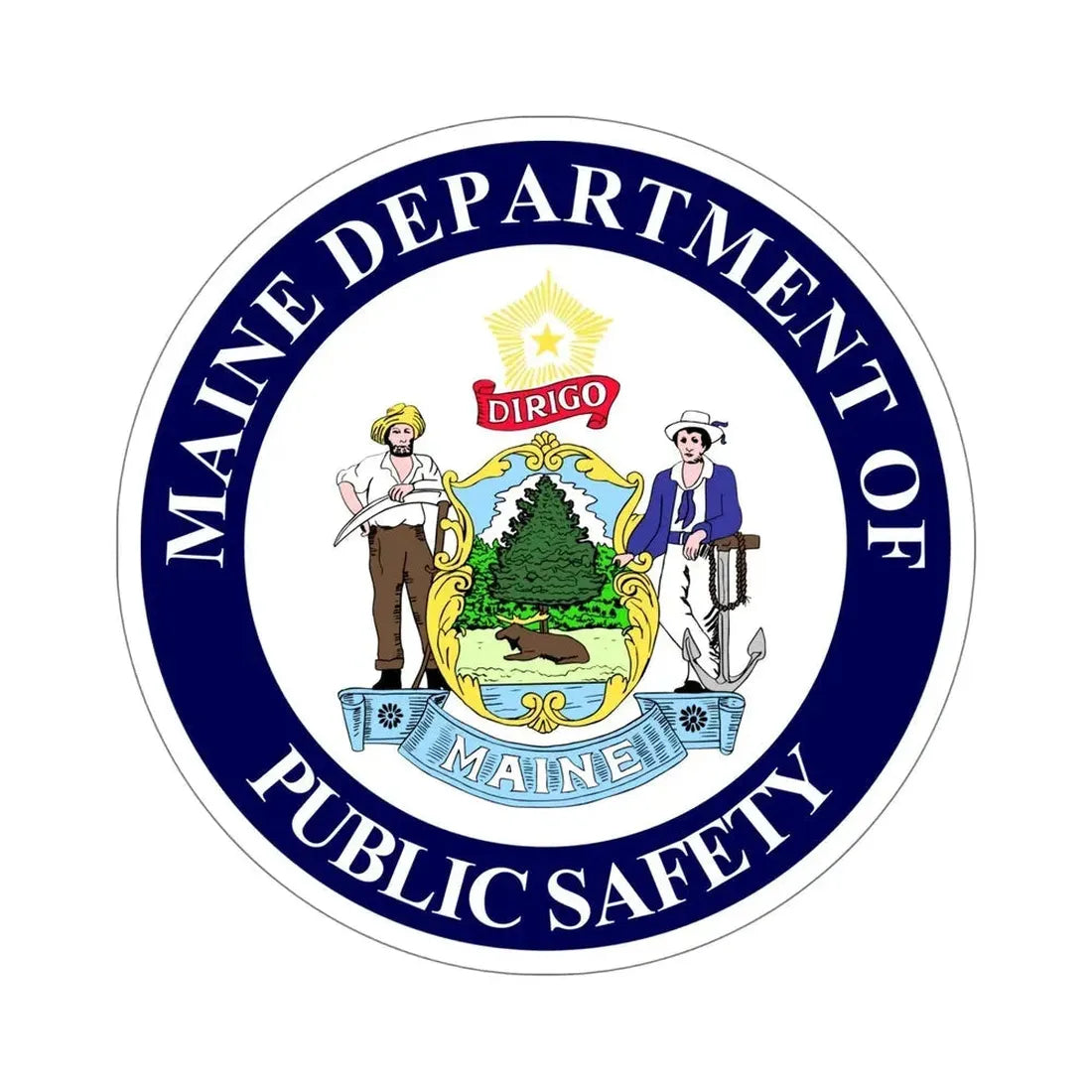 Maine Department of Public Safety STICKER Vinyl Die-Cut Decal 6 Inch - The Sticker Space