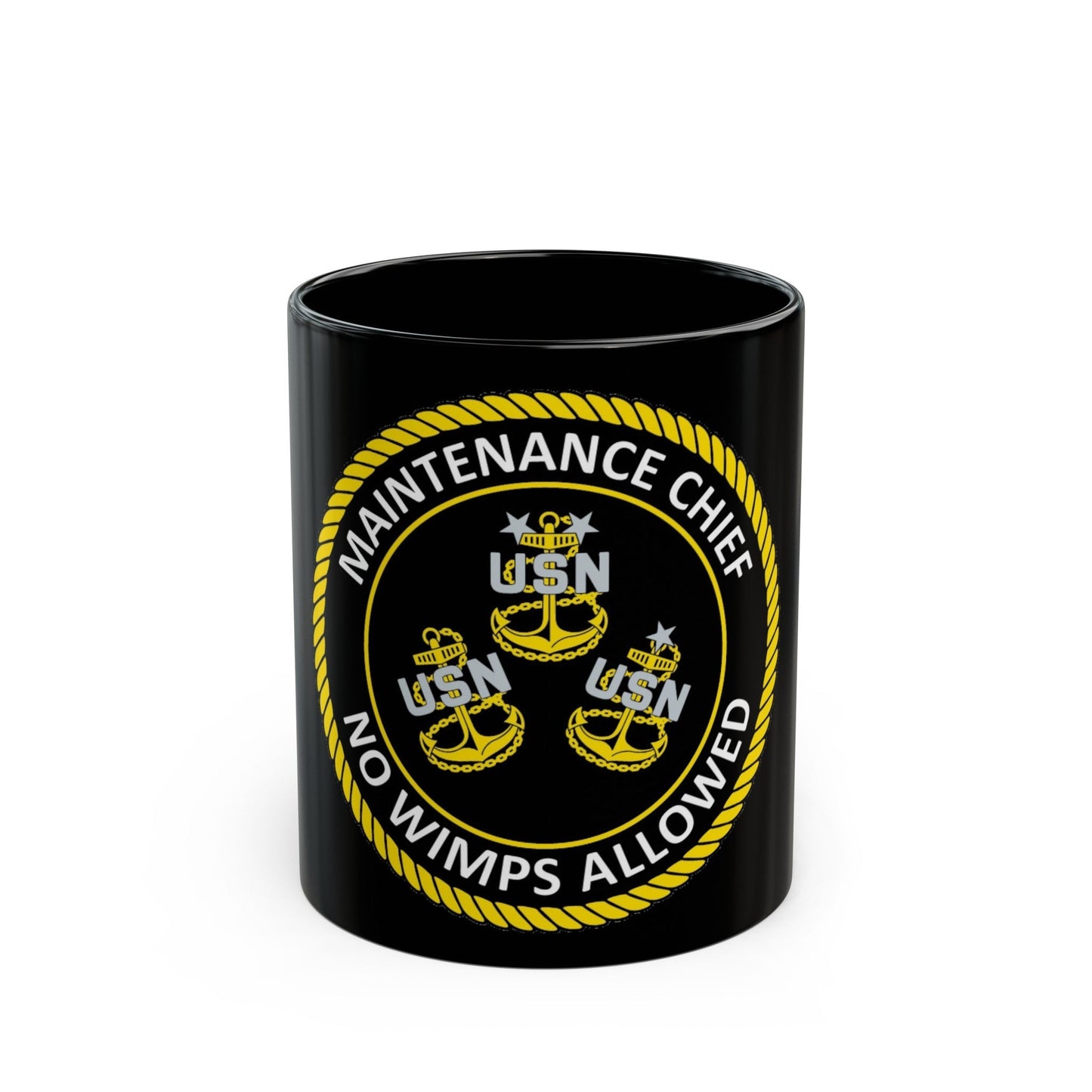 Maintenance Chief (U.S. Navy) Black Coffee Mug-11oz-The Sticker Space