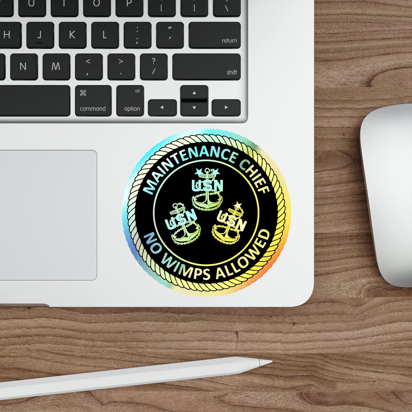 Maintenance Chief (U.S. Navy) Holographic STICKER Die-Cut Vinyl Decal-The Sticker Space