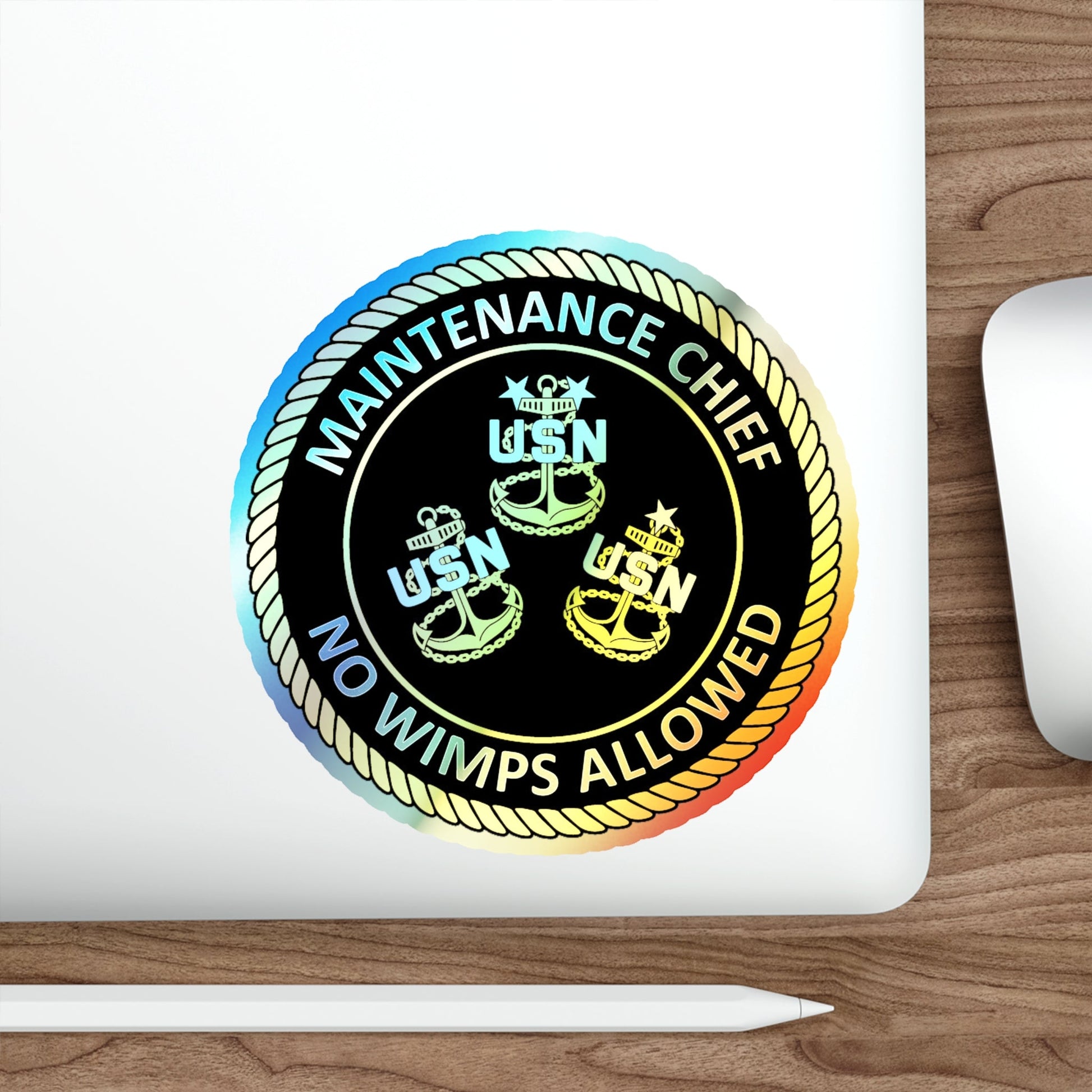 Maintenance Chief (U.S. Navy) Holographic STICKER Die-Cut Vinyl Decal-The Sticker Space